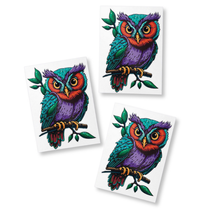  Owl Temporary Tattoo Set