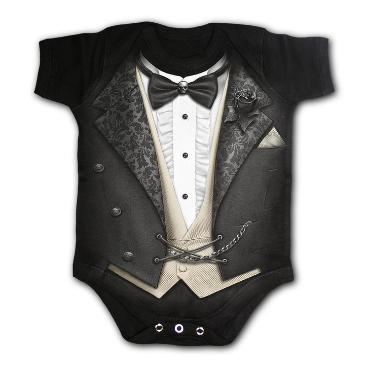 Tuxed Baby Romper