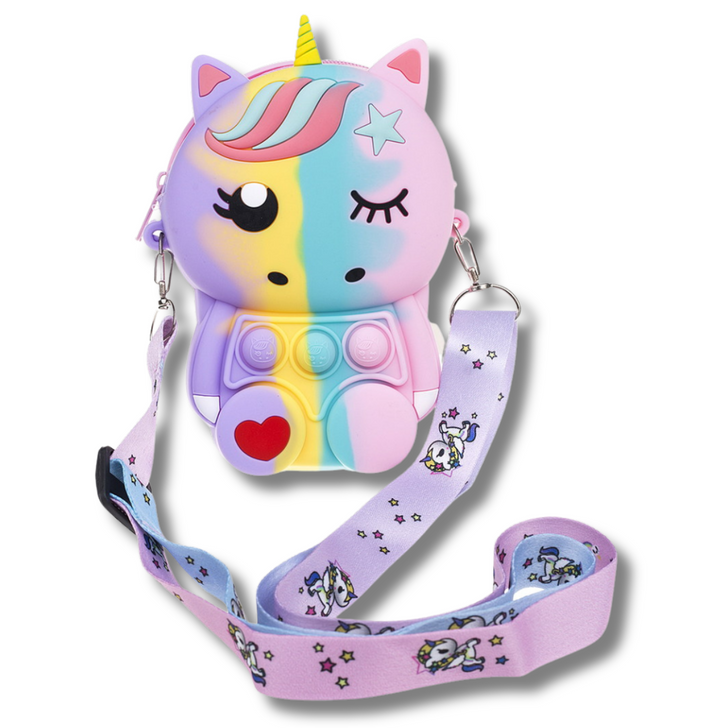 Rainbow Unicorn Pop Fidget Silicone Bag