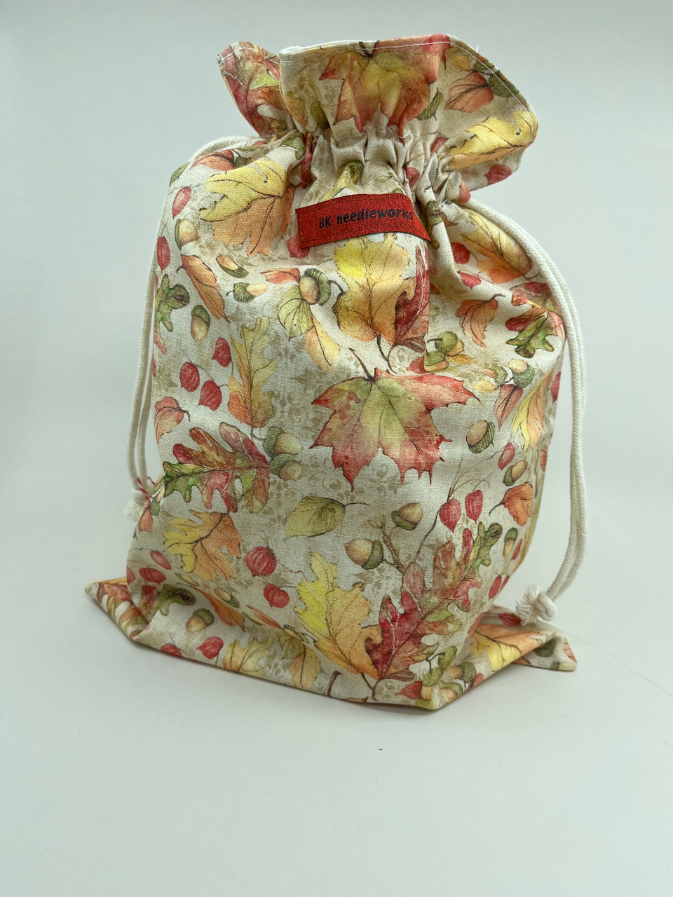 Small drawstring project bag by BK Needleworks at The Endless Skein