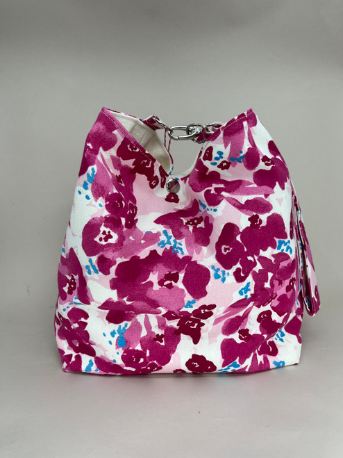 Lovely pink floral pattern Origami Wonton Bag.