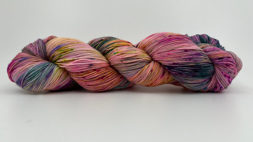 A skein of Sue Sock, dyed by Kenyarn