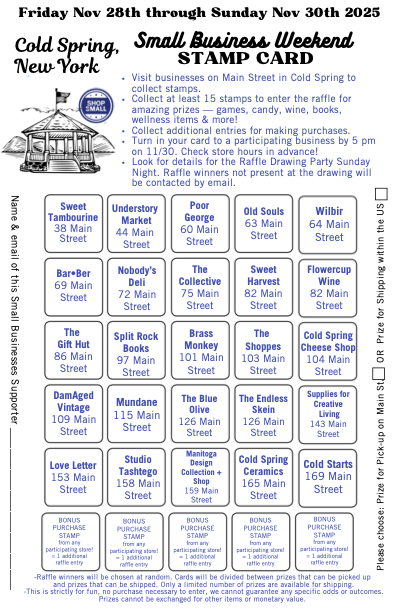 Picture of Small Business Weekend Stamp Card