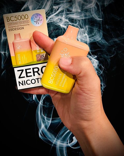 Nicotine-free strawberry banana disposable vape