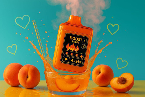 Disposable vape with peaches.