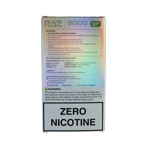 Miami Mint - RAZ TN9000 - Zero Nicotine