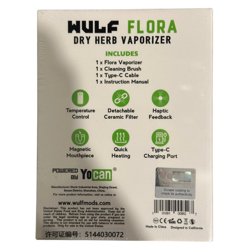 Wulf Mods Flora Dry Herb Vape - Black-Green Splatter