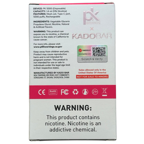Kado Bar PK5000 White Peach Razz