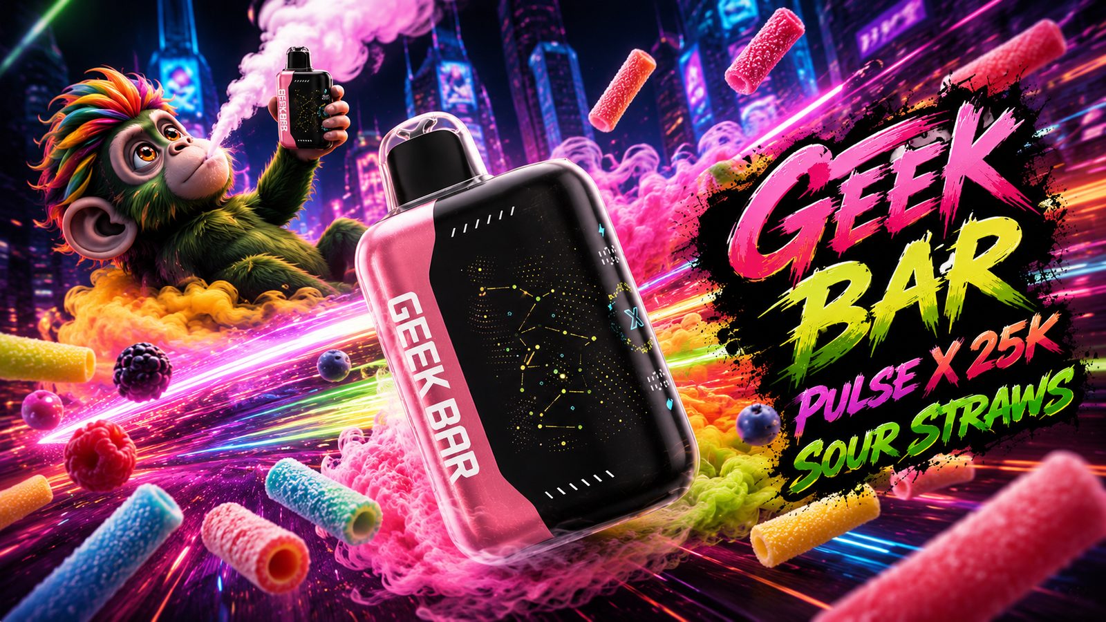 sour straws geek bar flavor taste like Pulse Review fathers day Flavor:Peach Slush Blue Star Dust Geek