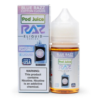 Blue Razz Cotton Clouds - Pod Juice Raz Series | Salt Nic | 30ml ...