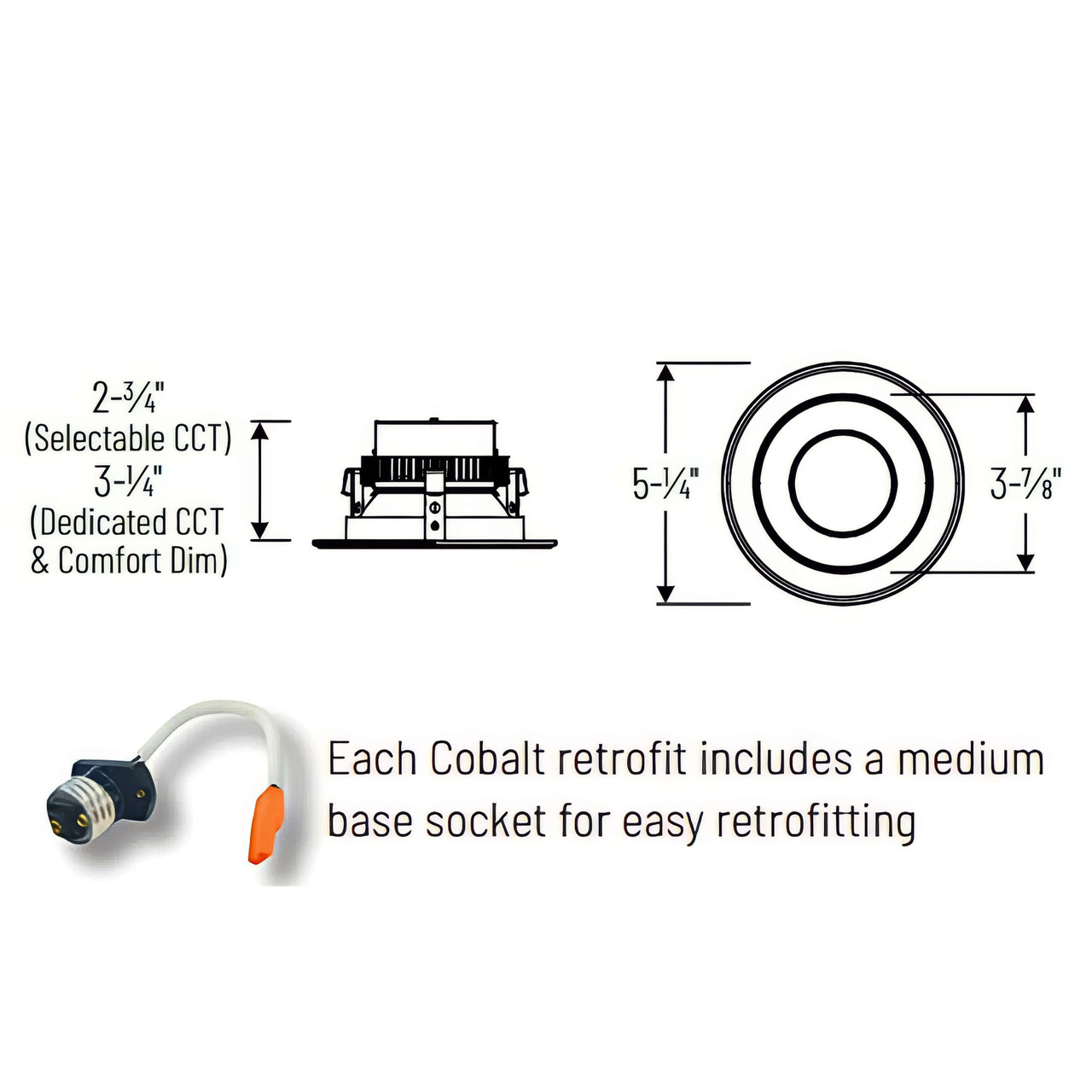 Nora Click Round Baffle Trim – LED Retrofit