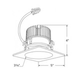 4" Elco LED Light Engine with Square Reflector Trim