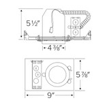 4" Elco New Construction 3-in-1 Dimming Single Wall IC Housing
