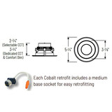 4" Nora Cobalt Click LED Round Retrofit Reflector Trim