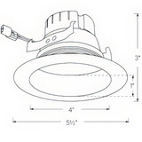 Elco 4" Round High Lumen LED Reflector Insert with 5-CCT Switch