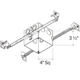 Elco 4" Square IC Airtight Junction Box with Hanger Bars for Fire Rated Ceilings