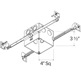 Elco 4" Square IC Airtight Junction Box with Hanger Bars for Fire Rated Ceilings