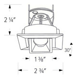 Elco 1" Square Gimbal Recessed Architectural Oak Adjustable