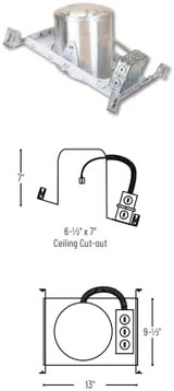 Nora 6" Sloped LED Dedicated IC Air-Tight New Construction Housing