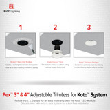 Elco Koto Pex™ 4" Round Trimless Adjustable Smooth Reflector Trim