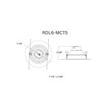 Westgate RDL Series LED Multi-CCT Recessed Light with Smooth Trim