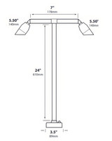 Focus Deck Mount Angle Bullet Twin Heads LED BBQ Light