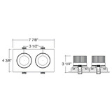 Envision Canless 4" Square Double Headed Adjustable Gimbal Downlight