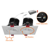 Envision Canless 4" Square Double Headed Adjustable Gimbal Downlight