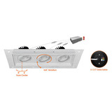 Envision Trimless 4" Square Triple Headed Adjustable Gimbal Downlight