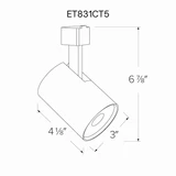 Elco LED Track Head with 5-CCT & 3-Wattage Switch