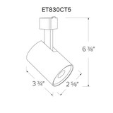 Elco LED Track Head with 5-CCT & 3-Wattage Switch
