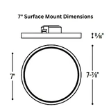 Nora Round LED Regressed Edge-Lit Surface Mount w/ Adjustable-CCT