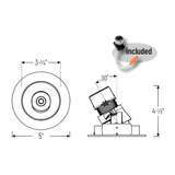 Nora NPR-4RSLA 4" Pearl LED Round Adjustable Slot Retrofit