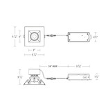 WAC Kenric 3.5" 5-CCT Square Adjustable Canless Downlight