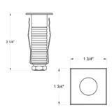 Hinkley 12V LED Small Stainless Steel Square Button Well Light