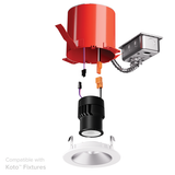 Elco 4" Remodel Designed 120/277V IC Airtight Housing For 2 Hour Fire Rated Ceiling With Emergency Battery Backup