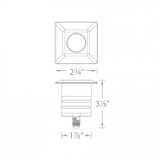 WAC 9V/15V LED Shadow Beam Square Hex Louver Inground Light