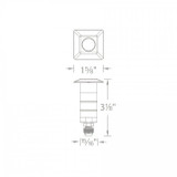 WAC 1" LED Inground Recessed Square Indicator Light