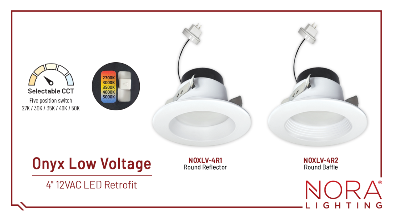 Nora 4" Onyx 12VAC Low Voltage Retrofit