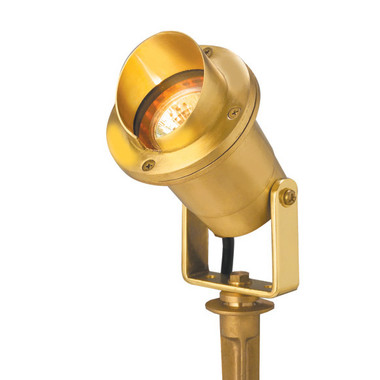 Corona CL-512 MR16 Brass Hooded Flood Light w/ Yoke