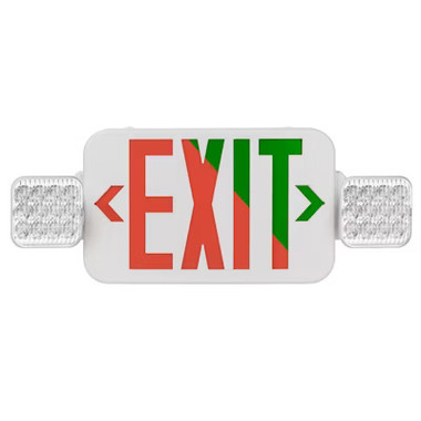 Envision 120V/277V LED Safe Path Red & Green Combo Exit Sign Emergency Light