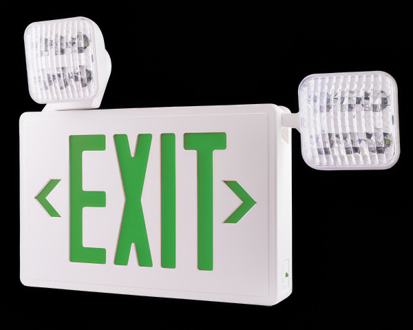 Elco Green LED Exit Sign with LED Emergency Light