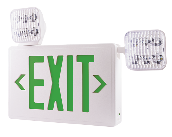 Elco Green LED Exit Sign with LED Emergency Light