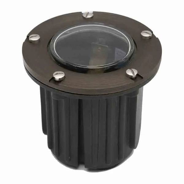 Westgate 12V LED 4.625" Height Solid Brass Glass Housing Well Light
