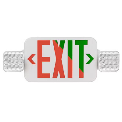 Envision 120V/277V LED Safe Path Red & Green Combo Exit Sign Emergency Light
