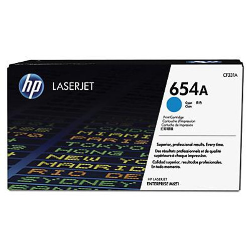 Genuine HP Brand 654A CF331A Cyan Toner Cartridge