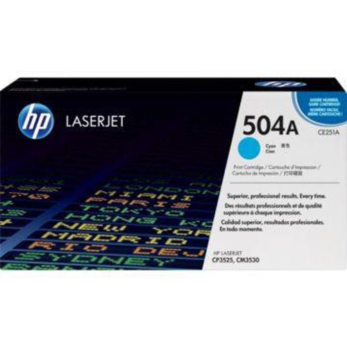 Genuine HP Brand 504A CE251A Cyan Toner Cartridge