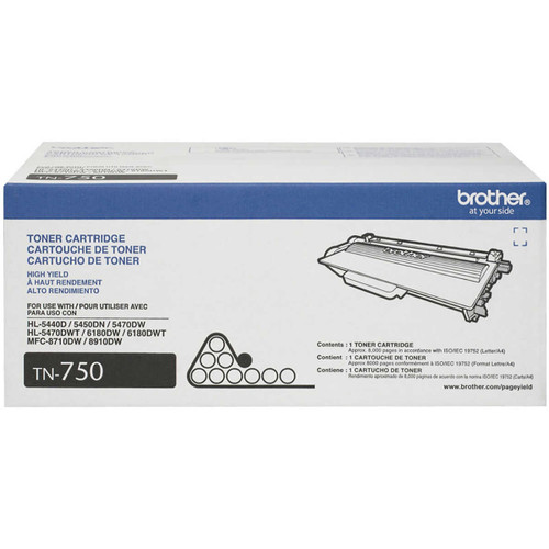 Tn750 Genuine Brother Brand TN750 High-yield Black Toner Cartridge - Blue Dot ...