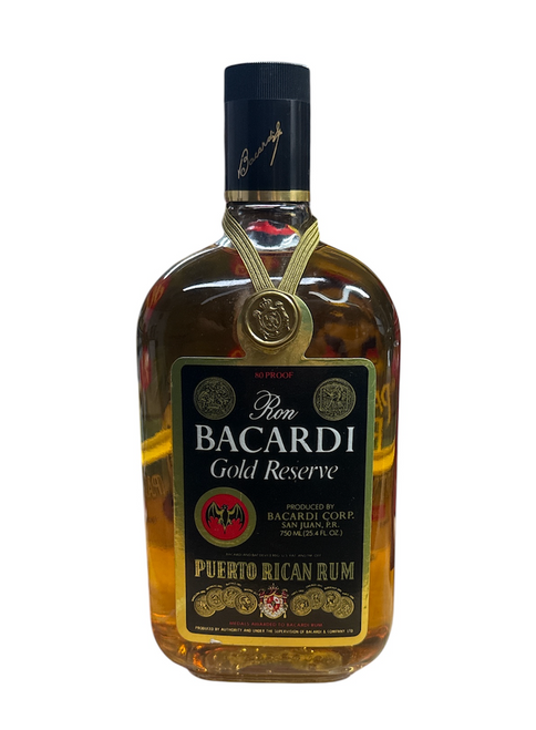 Bacardi Gold Rum Ron Bacardi Gold Reserve 1980's Bottle 750ML