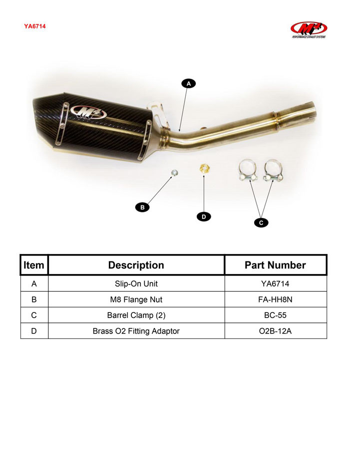 M4 Ya6714 Carbon Fiber Cf Slip On So Exhaust Mt07 Fz07